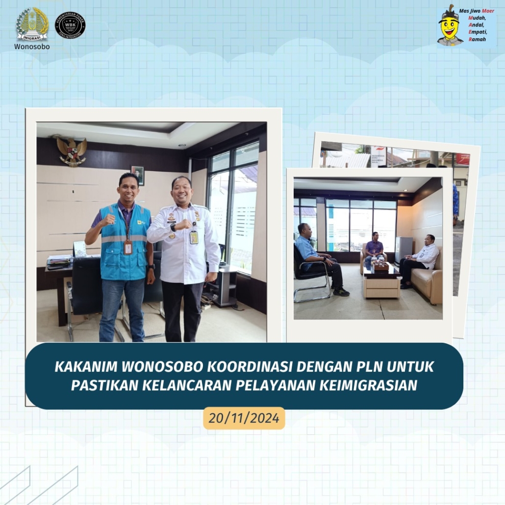 Kakanim Wonosobo Koordinasi dengan PLN untuk Pastikan Kelancaran Pelayanan Keimigrasian