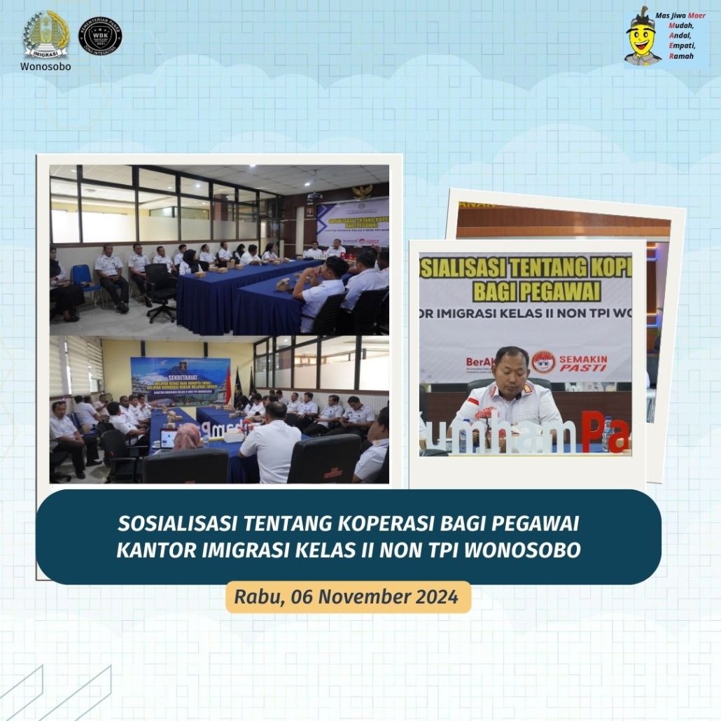 Kantor Imigrasi Wonosobo Mengadakan Sosialisasi Koperasi Bersama Dinas Perdagangan, Koperasi, dan UKM Kabupaten Wonosobo